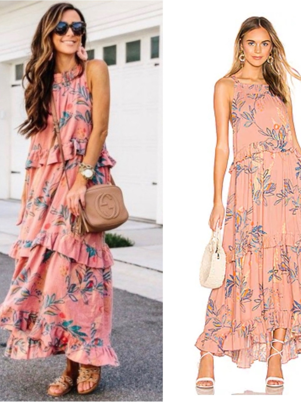 Free People Anita Tiered Floral Maxi Dress M
